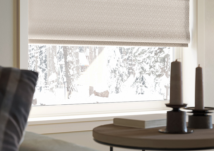 Dew Drop, Metallic Taupe - Motorised Roman Blind - Image 5